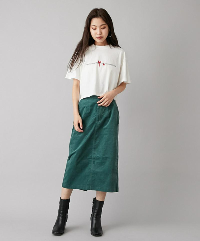 ぺプラムベルト付きペンシルスカート