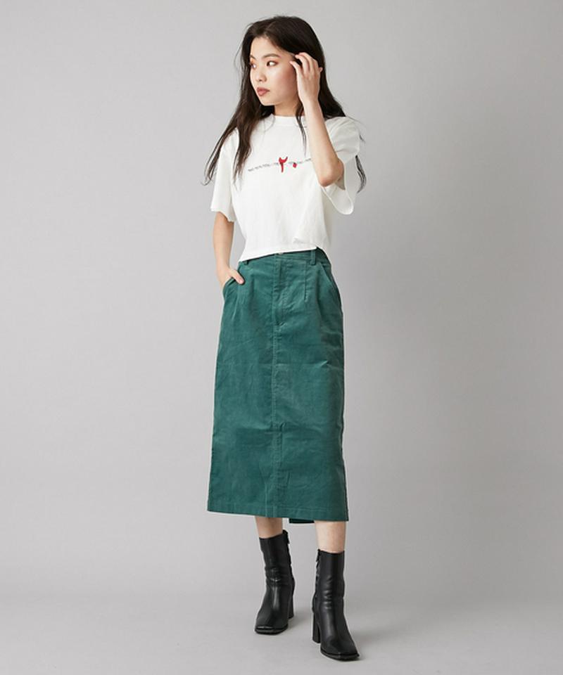 ぺプラムベルト付きペンシルスカート