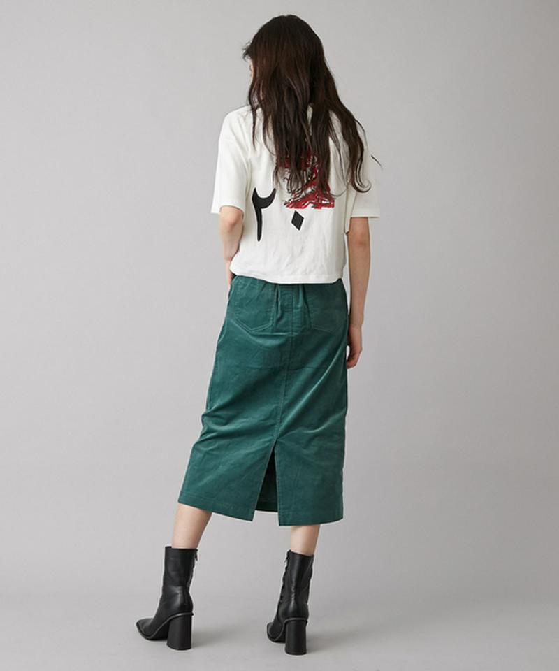 ぺプラムベルト付きペンシルスカート