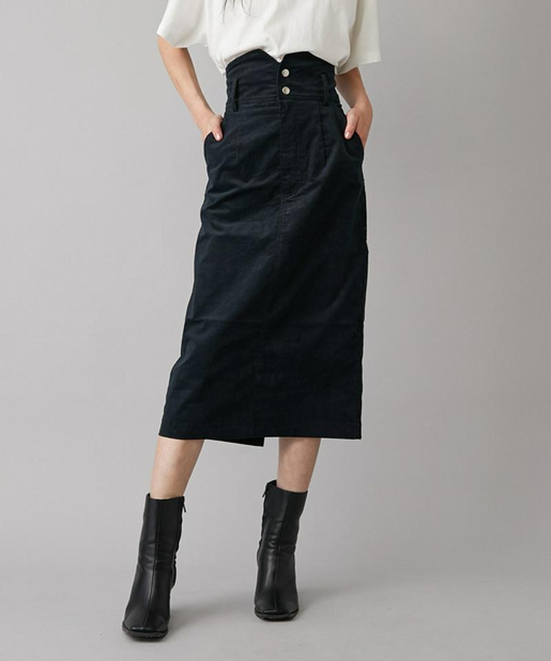 ぺプラムベルト付きペンシルスカート