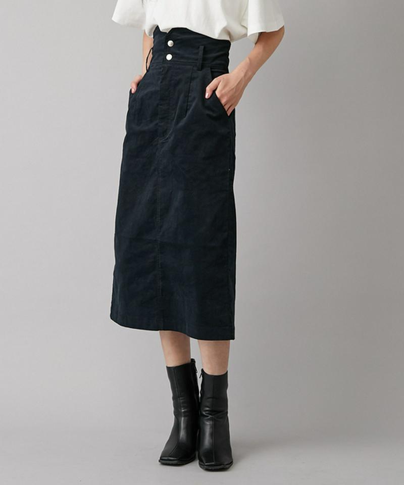 ぺプラムベルト付きペンシルスカート
