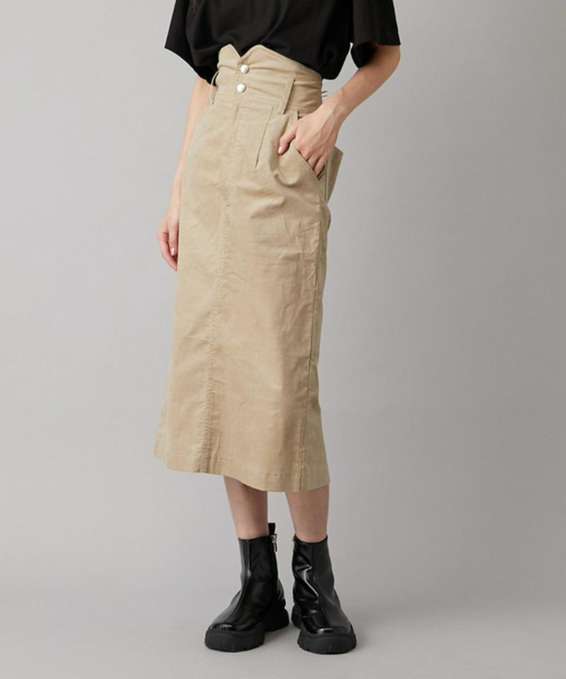 ぺプラムベルト付きペンシルスカート