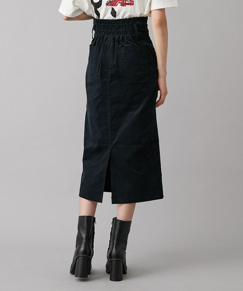 ぺプラムベルト付きペンシルスカート