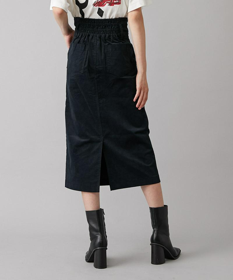 ぺプラムベルト付きペンシルスカート