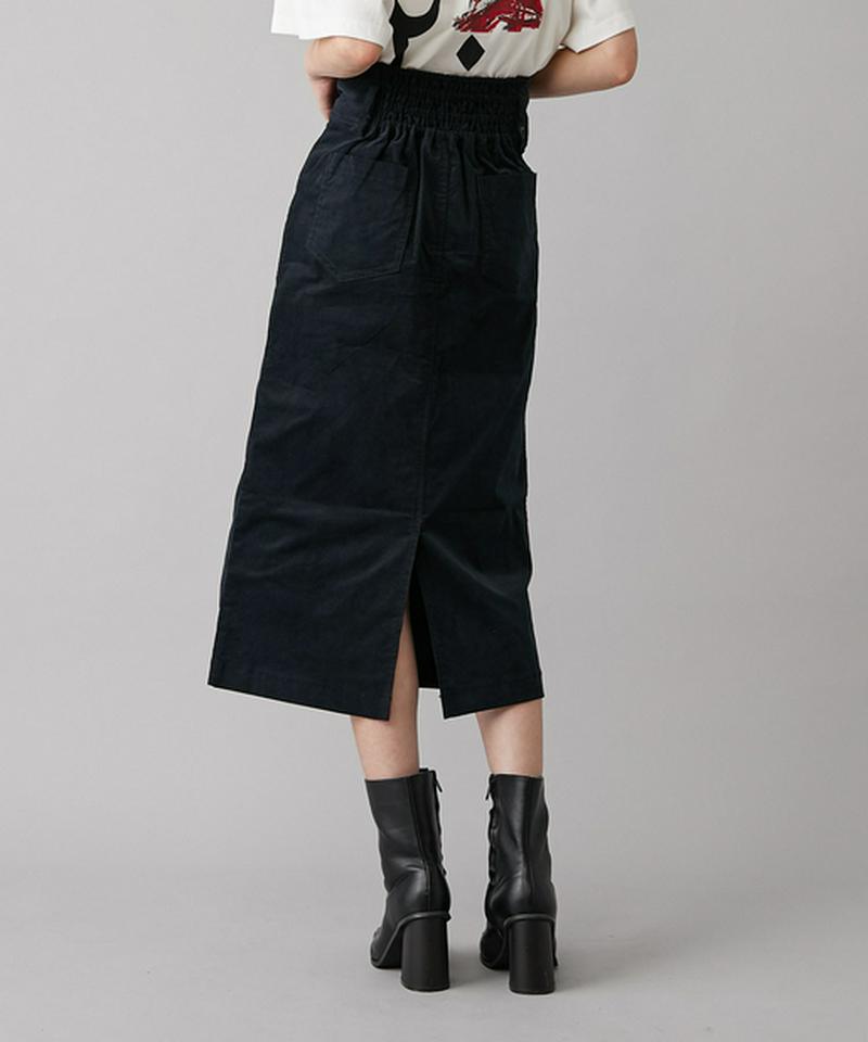 ぺプラムベルト付きペンシルスカート