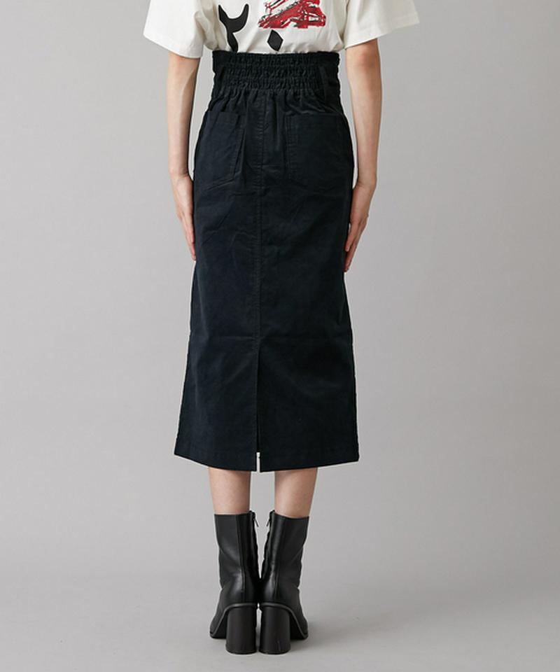 ぺプラムベルト付きペンシルスカート