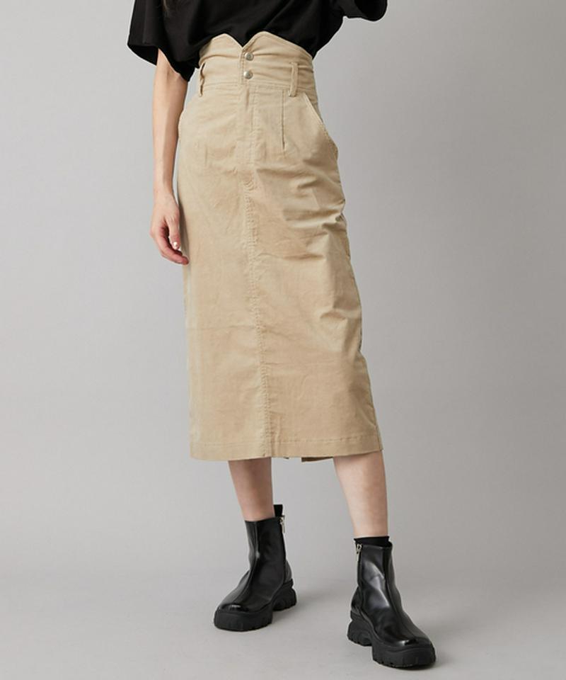 ぺプラムベルト付きペンシルスカート