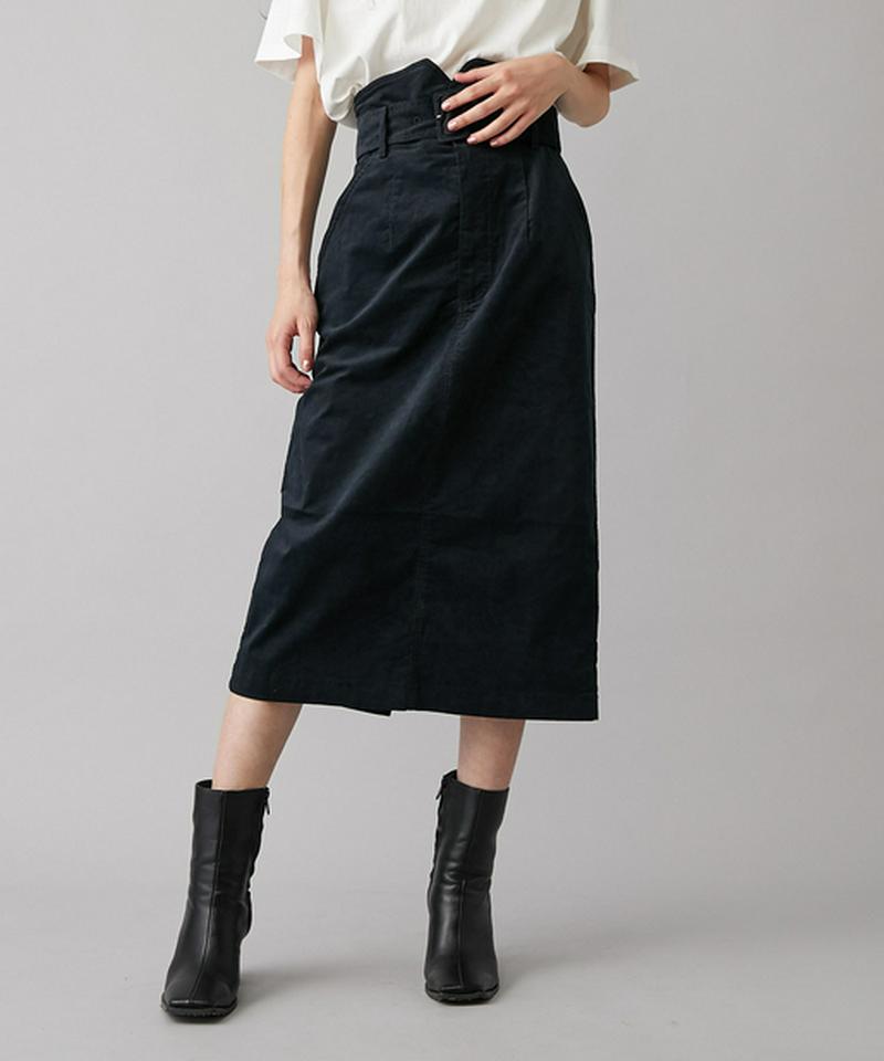 ぺプラムベルト付きペンシルスカート