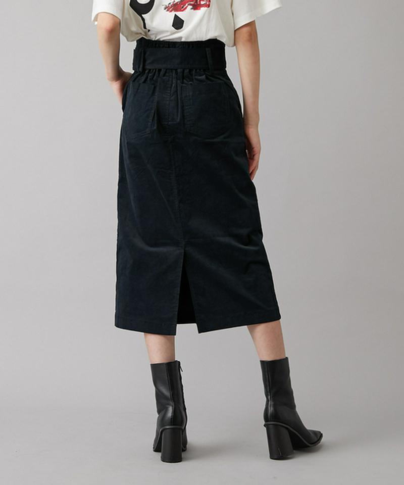 ぺプラムベルト付きペンシルスカート