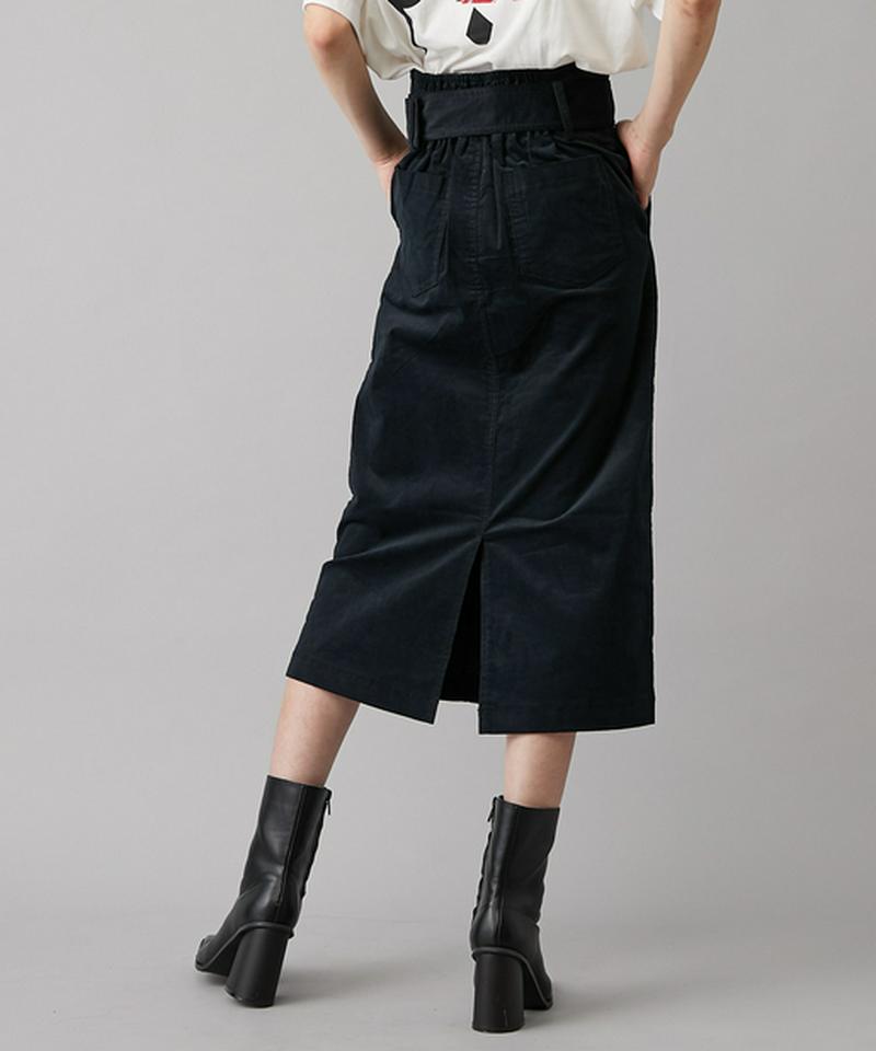 ぺプラムベルト付きペンシルスカート