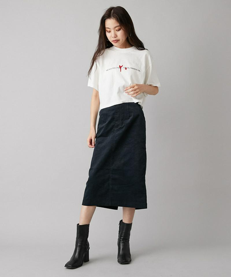 ぺプラムベルト付きペンシルスカート