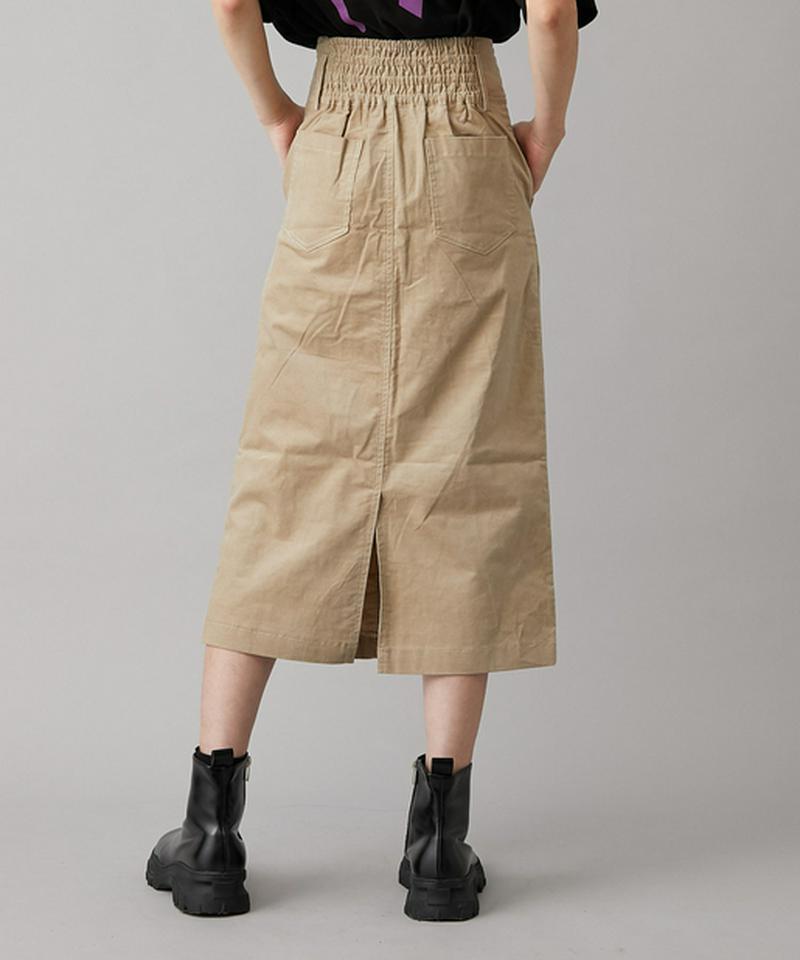 ぺプラムベルト付きペンシルスカート