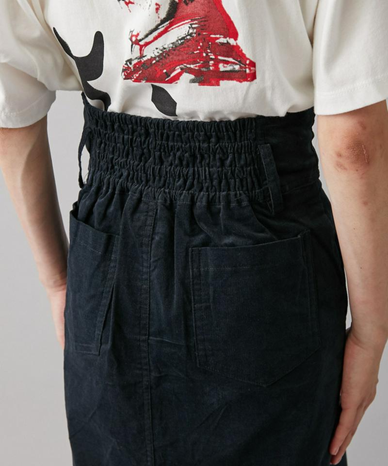 ぺプラムベルト付きペンシルスカート