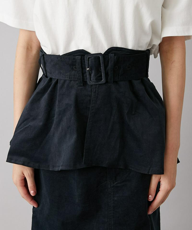 ぺプラムベルト付きペンシルスカート