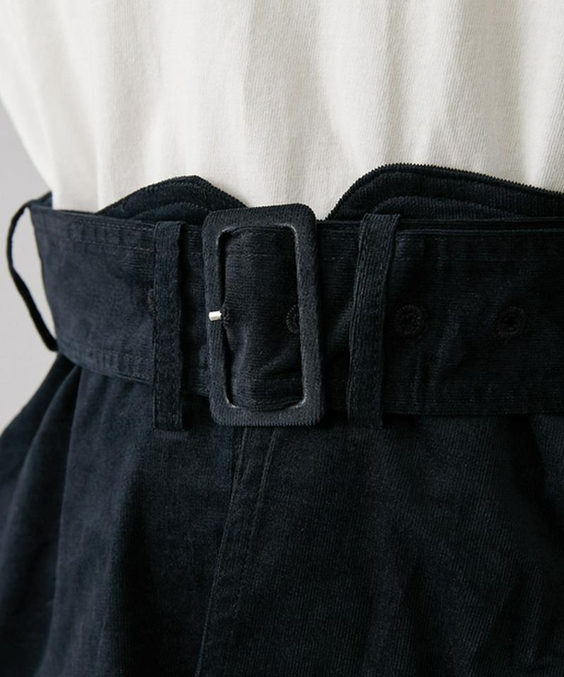 ぺプラムベルト付きペンシルスカート