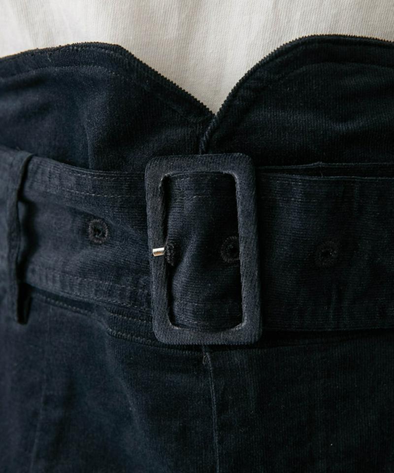 ぺプラムベルト付きペンシルスカート