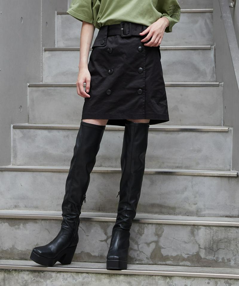 フロントボタンミニスカートショーパン