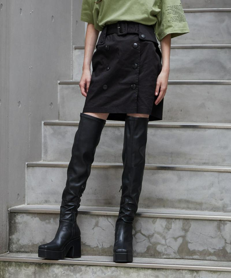 フロントボタンミニスカートショーパン