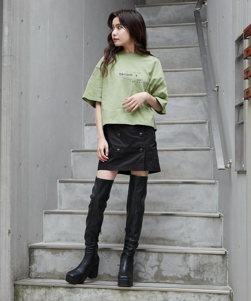 フロントボタンミニスカートショーパン