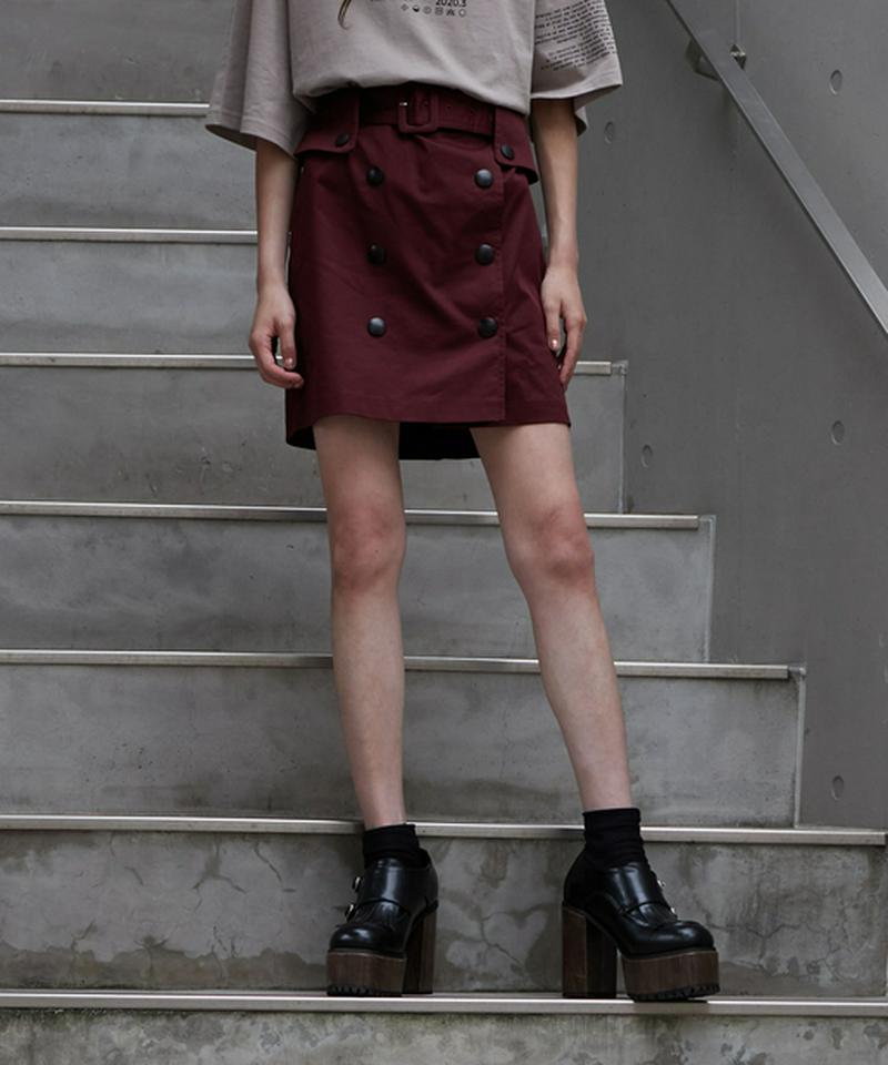 フロントボタンミニスカートショーパン