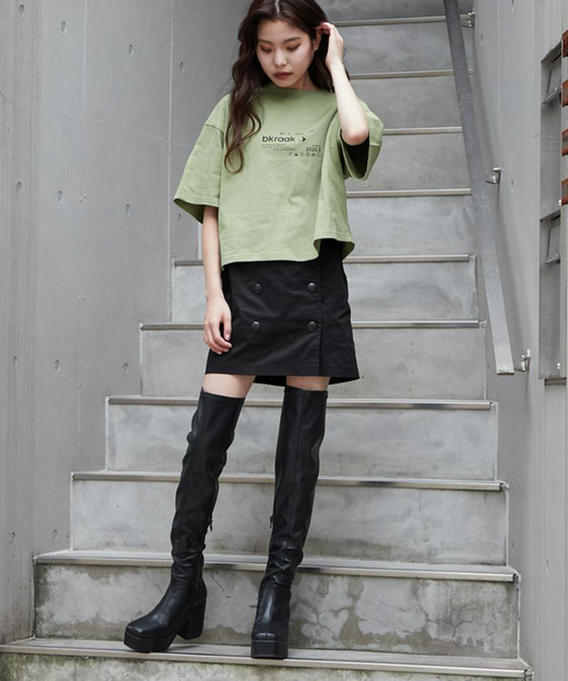 フロントボタンミニスカートショーパン