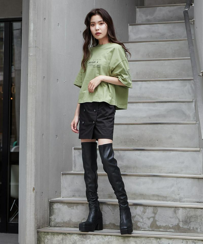 フロントボタンミニスカートショーパン