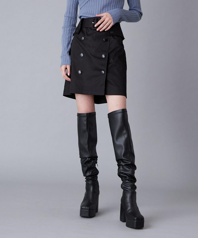 フロントボタンミニスカートショーパン