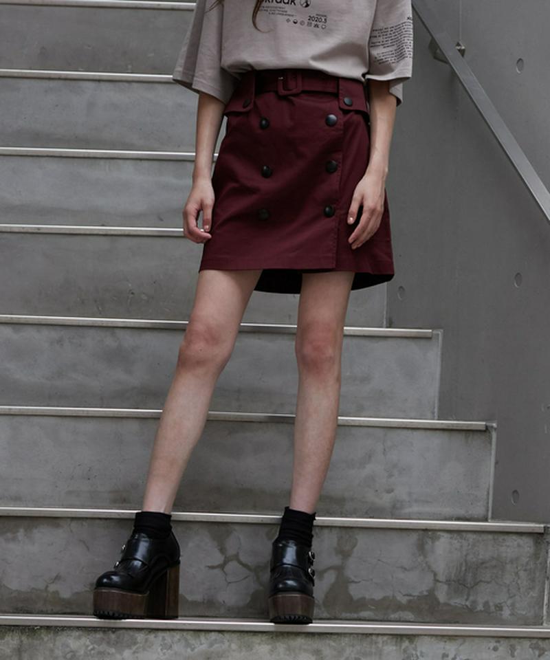 フロントボタンミニスカートショーパン