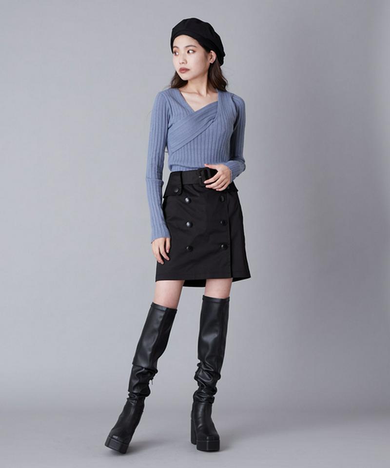 フロントボタンミニスカートショーパン