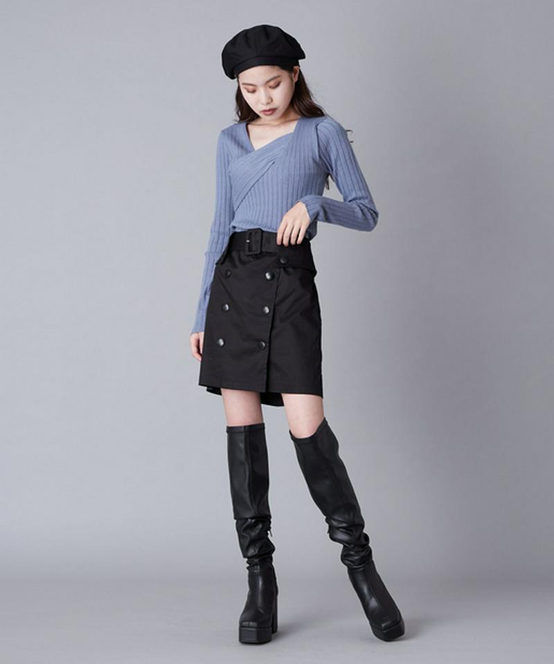 フロントボタンミニスカートショーパン