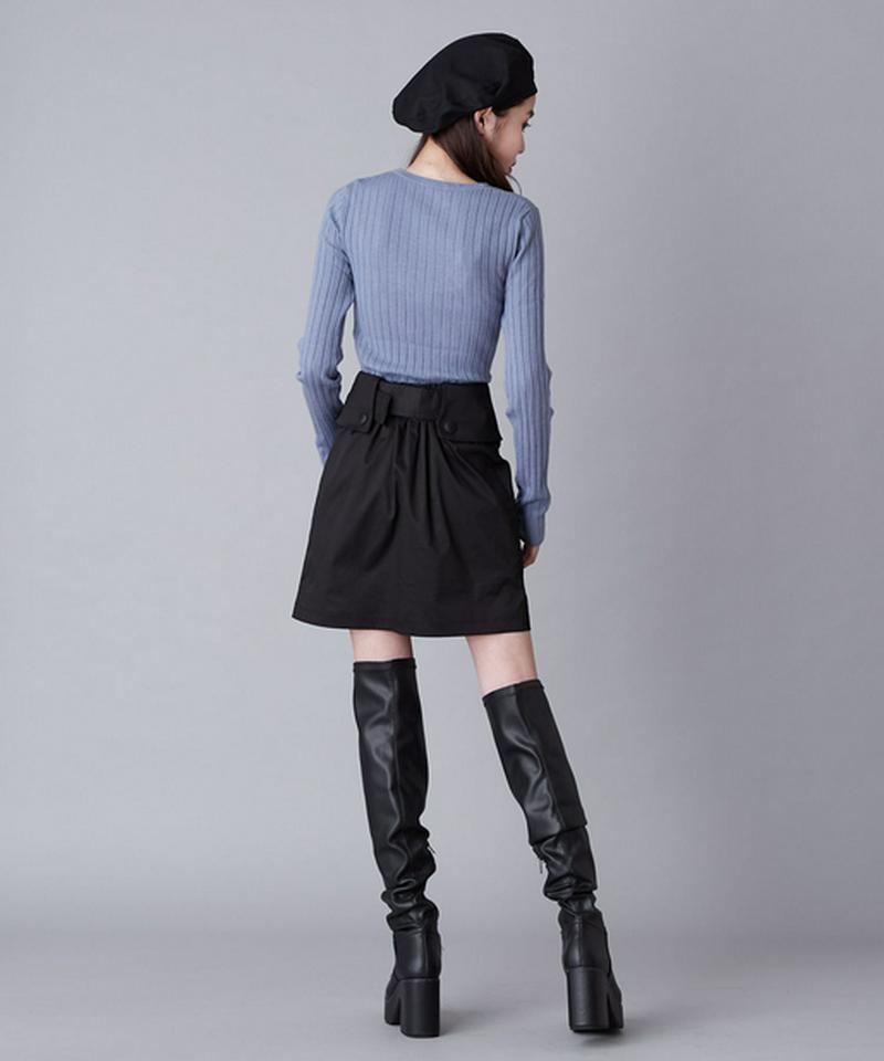 フロントボタンミニスカートショーパン