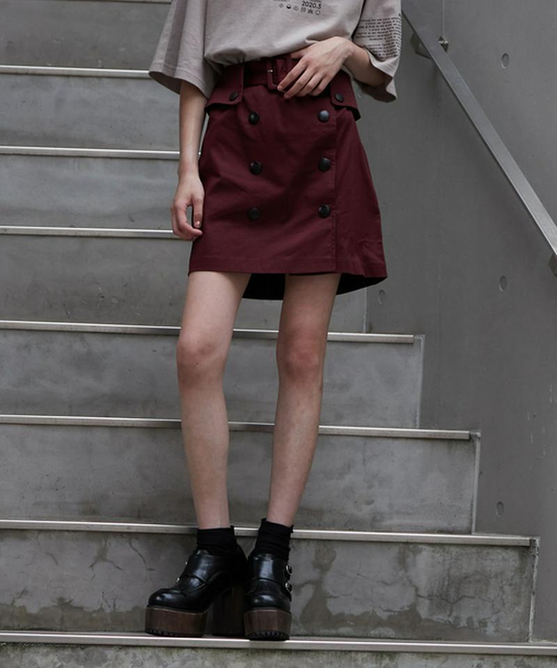 フロントボタンミニスカートショーパン