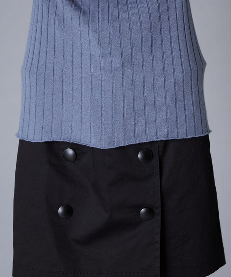 フロントボタンミニスカートショーパン
