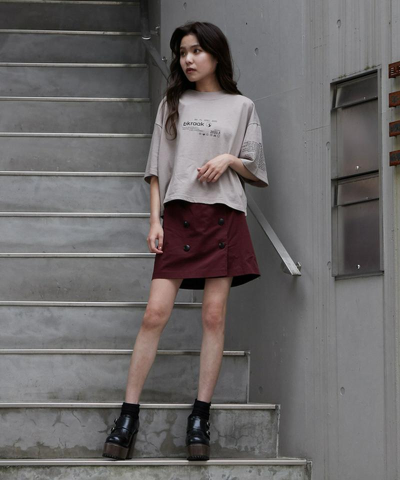 フロントボタンミニスカートショーパン