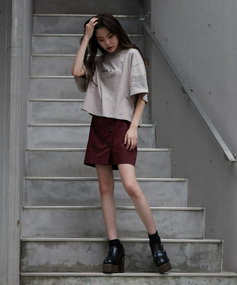 フロントボタンミニスカートショーパン