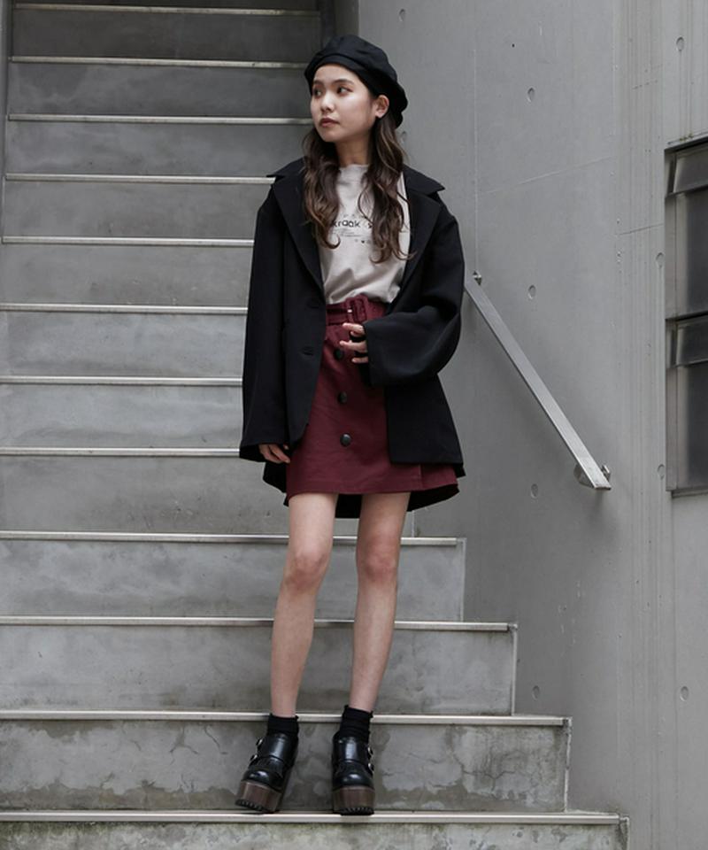 フロントボタンミニスカートショーパン