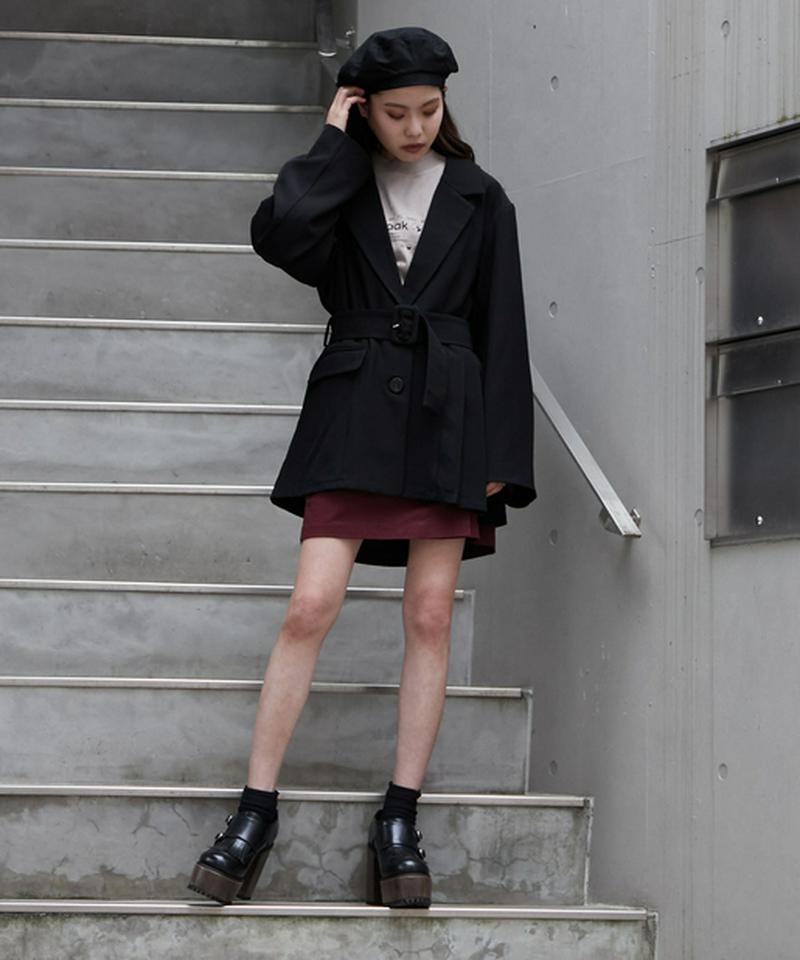 フロントボタンミニスカートショーパン