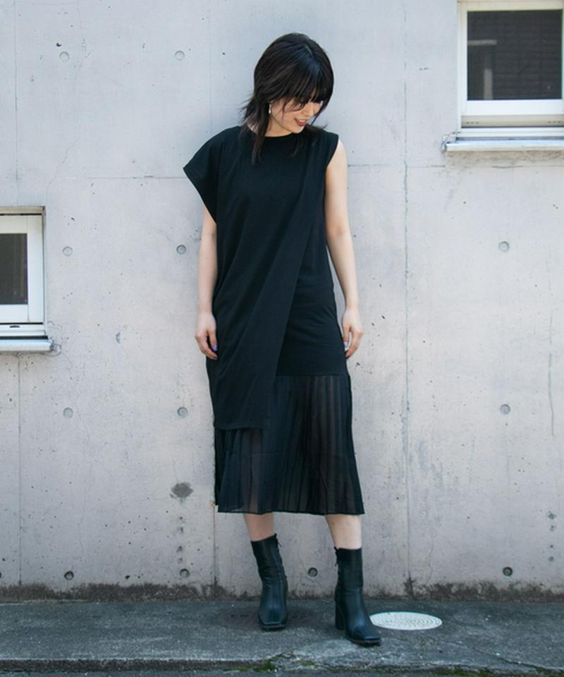 ドッキングプリーツレイヤードワンピ