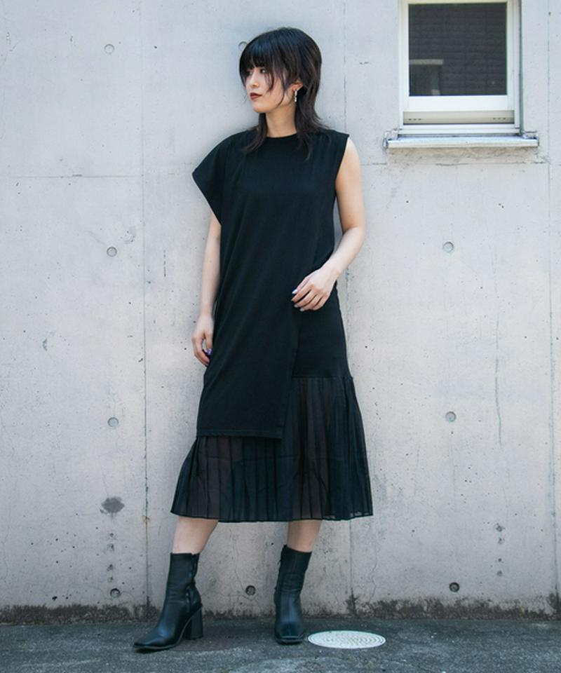 ドッキングプリーツレイヤードワンピ