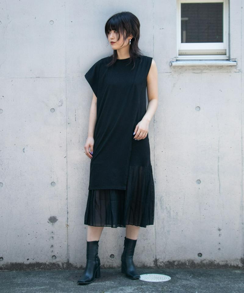 ドッキングプリーツレイヤードワンピ