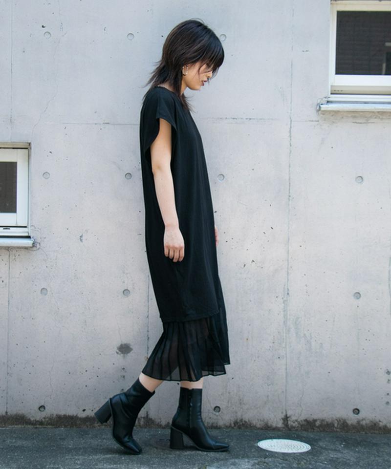 ドッキングプリーツレイヤードワンピ