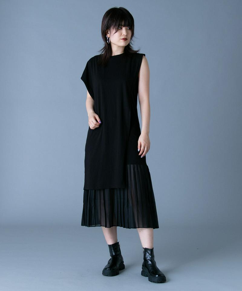 ドッキングプリーツレイヤードワンピ
