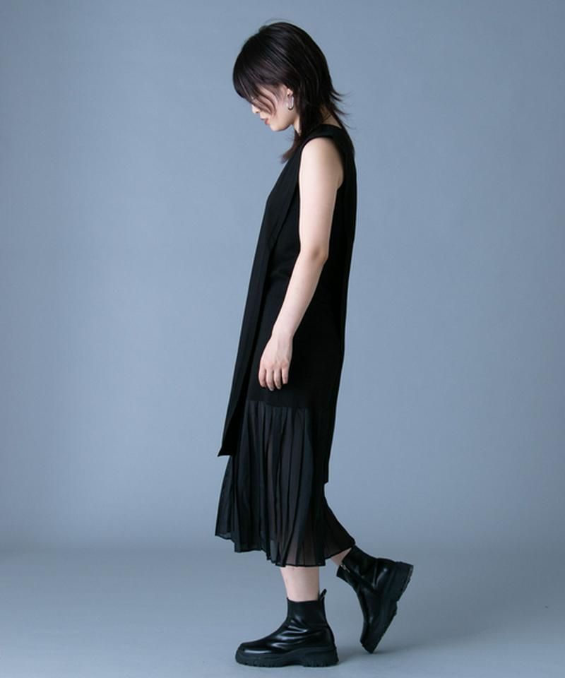 ドッキングプリーツレイヤードワンピ