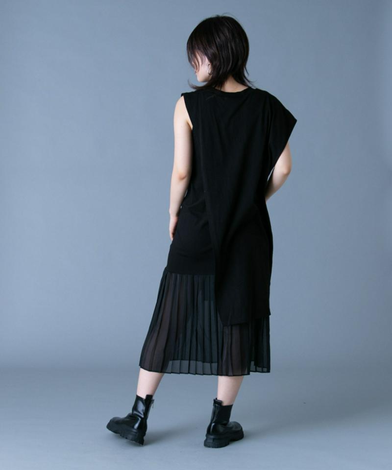 ドッキングプリーツレイヤードワンピ