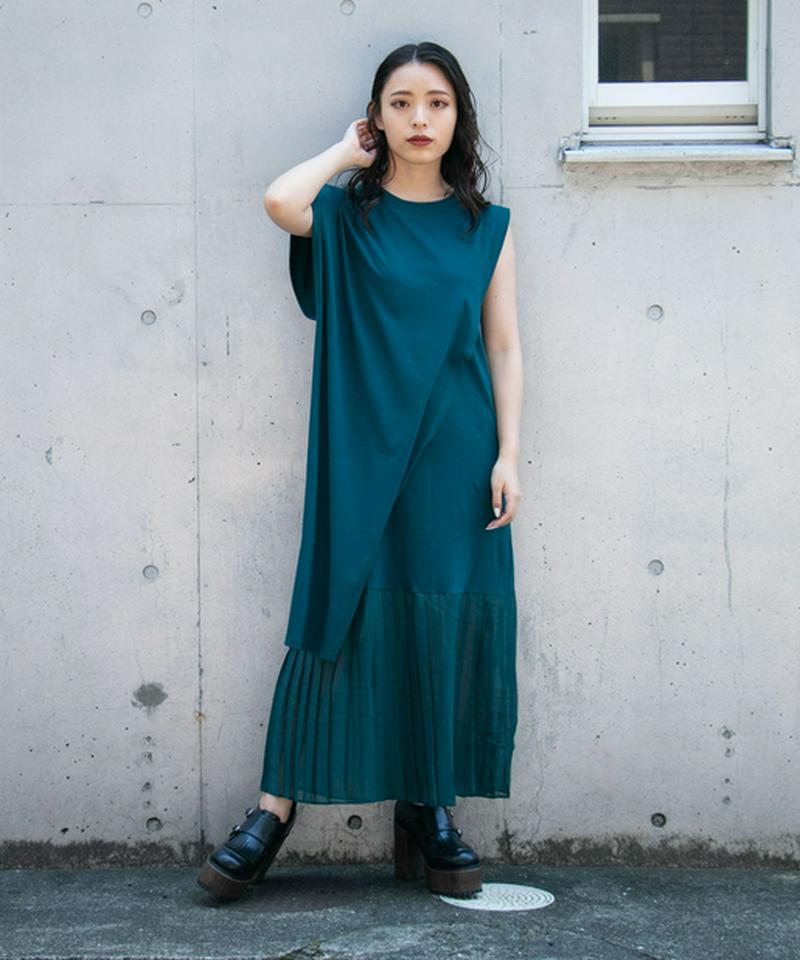 ドッキングプリーツレイヤードワンピ