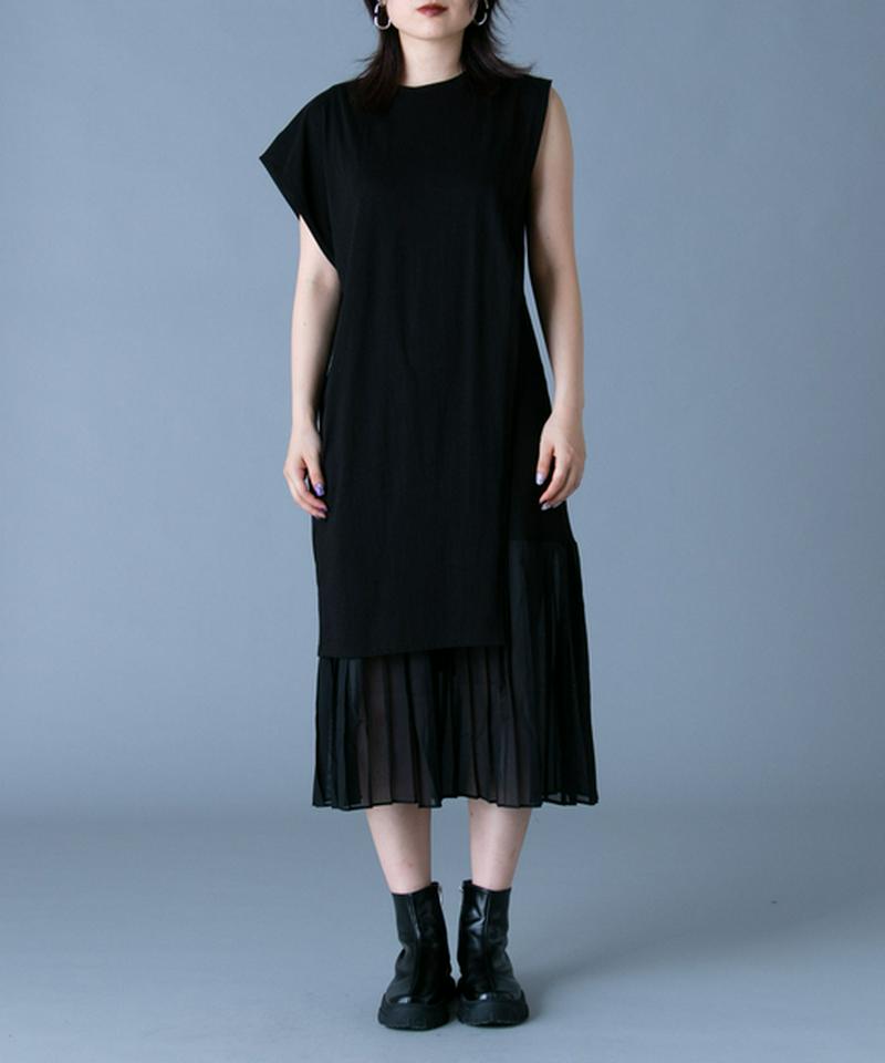 ドッキングプリーツレイヤードワンピ