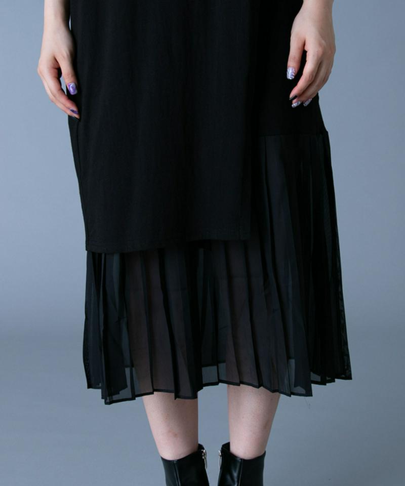 ドッキングプリーツレイヤードワンピ