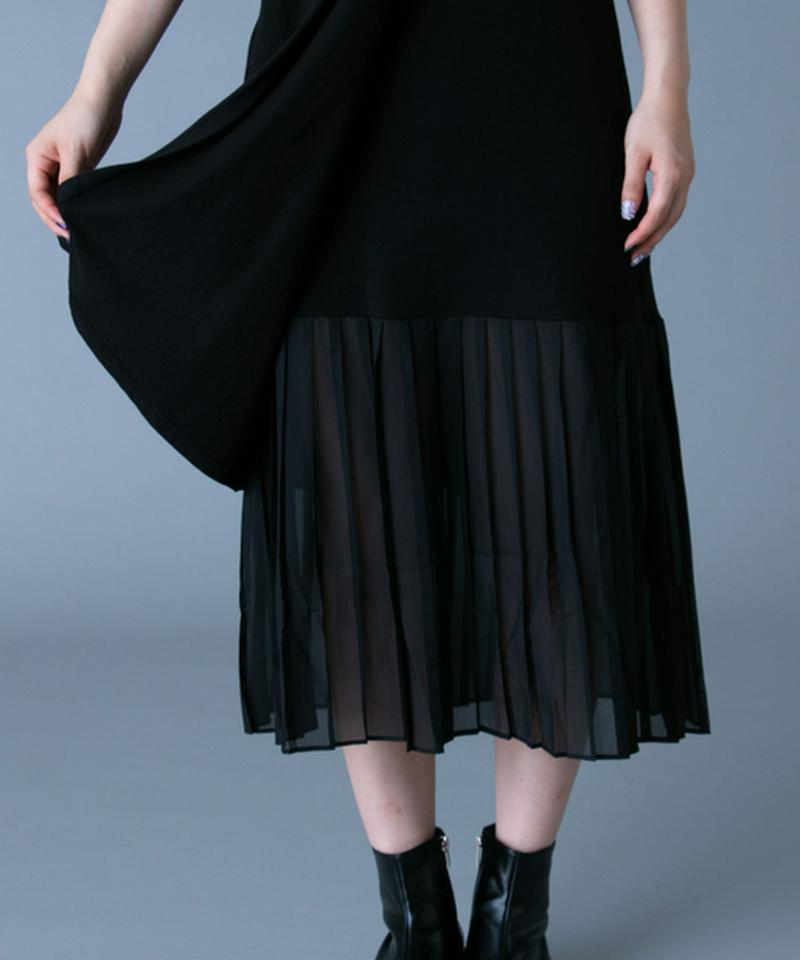 ドッキングプリーツレイヤードワンピ