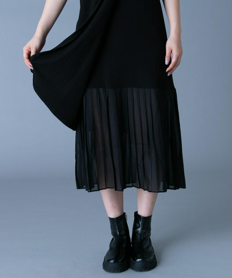 ドッキングプリーツレイヤードワンピ