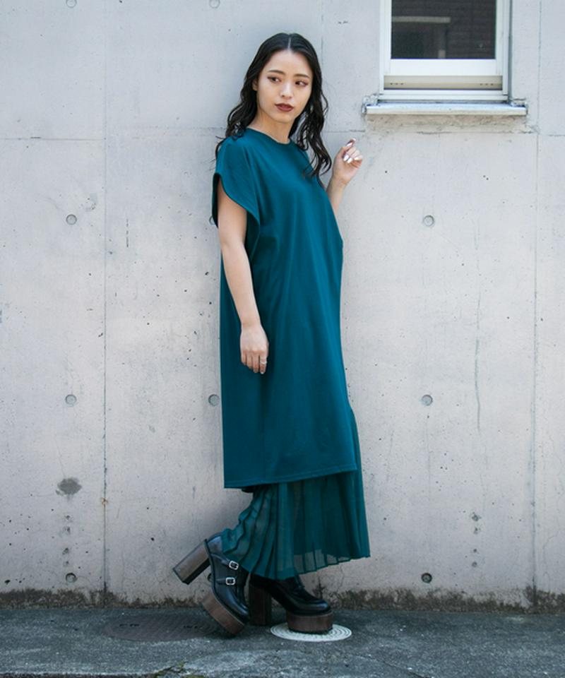 ドッキングプリーツレイヤードワンピ